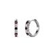 1 - Aricia Petite Red Garnet and Lab Grown Diamond Hoop Earrings 