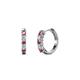 1 - Aricia Petite Rhodolite Garnet and Lab Grown Diamond Hoop Earrings 