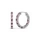 1 - Amara Rhodolite Garnet and Lab Grown Diamond Hoop Earrings 