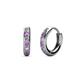 1 - Cianna 1.80mm (0.25 ctw) Petite Amethyst and Lab Grown Diamond Hoop Earrings 