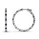 1 - Melissa 1.03 ctw (1.70 mm) Inside Outside Round Blue Sapphire and Lab Grown Diamond Eternity Hoop Earrings 