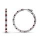 1 - Melissa 1.03 ctw (1.70 mm) Inside Outside Round Red Garnet and Lab Grown Diamond Eternity Hoop Earrings 