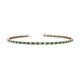 1 - Leslie 2.00 mm Emerald and Lab Grown Diamond Eternity Tennis Bracelet 