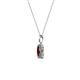 2 - Edlyn Red Garnet and Diamond Halo Pendant 