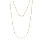 1 - Salina (7 Stn/1.9mm) Green Garnet and Lab Grown Diamond on Cable Necklace 