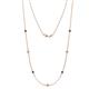1 - Salina (7 Stn/2.6mm) Blue Sapphire and Lab Grown Diamond on Cable Necklace 
