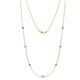 1 - Salina (7 Stn/2.6mm) Blue Topaz and Lab Grown Diamond on Cable Necklace 