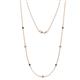 1 - Salina (7 Stn/2.6mm) Blue and White Lab Grown Diamond on Cable Necklace 