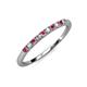 3 - Emlynn 2.00 mm Pink Tourmaline and Diamond 10 Stone Wedding Band 