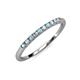 3 - Emlynn 2.00 mm Aquamarine and Diamond 10 Stone Wedding Band 