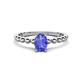 1 - Helen Oval Cut Tanzanite Solitaire Promise Ring 