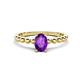 1 - Helen Oval Cut Amethyst Solitaire Promise Ring 