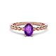 1 - Helen Oval Cut Amethyst Solitaire Promise Ring 