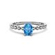 1 - Helen Oval Cut Blue Topaz Solitaire Promise Ring 