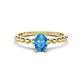 1 - Helen Oval Cut Blue Topaz Solitaire Promise Ring 