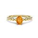 1 - Helen Oval Cut Citrine Solitaire Promise Ring 
