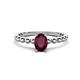 1 - Helen Oval Cut Rhodolite Garnet Solitaire Promise Ring 
