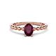 1 - Helen Oval Cut Rhodolite Garnet Solitaire Promise Ring 