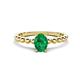 1 - Helen Oval Cut Emerald Solitaire Promise Ring 