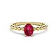 1 - Helen Oval Cut Ruby Solitaire Promise Ring 