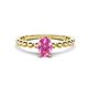 1 - Helen Oval Cut Pink Sapphire Solitaire Promise Ring 