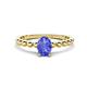 1 - Helen Oval Cut Tanzanite Solitaire Promise Ring 