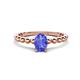 1 - Helen Oval Cut Tanzanite Solitaire Promise Ring 