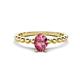 1 - Helen Oval Cut Pink Tourmaline Solitaire Promise Ring 