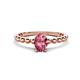 1 - Helen Oval Cut Pink Tourmaline Solitaire Promise Ring 