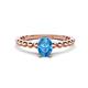 1 - Helen Oval Cut Blue Topaz Solitaire Promise Ring 