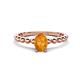 1 - Helen Oval Cut Citrine Solitaire Promise Ring 