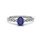 1 - Helen Oval Cut Iolite Solitaire Promise Ring 