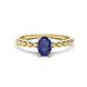 1 - Helen Oval Cut Iolite Solitaire Promise Ring 
