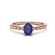 1 - Helen Oval Cut Iolite Solitaire Promise Ring 