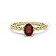 1 - Helen Oval Cut Red Garnet Solitaire Promise Ring 