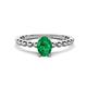 1 - Helen Oval Cut Emerald Solitaire Promise Ring 