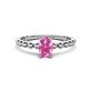 1 - Helen Oval Cut Pink Sapphire Solitaire Promise Ring 