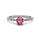 1 - Helen Oval Cut Pink Tourmaline Solitaire Promise Ring 