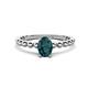1 - Helen Oval Cut London Blue Topaz Solitaire Promise Ring 