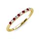 3 - Emlynn 2.40 mm Ruby and Lab Grown Diamond 10 Stone Wedding Band 