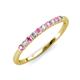 3 - Emlynn 2.40 mm Pink Sapphire and Lab Grown Diamond 10 Stone Wedding Band 