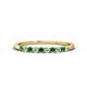 1 - Emlynn 2.40 mm Green Garnet and Lab Grown Diamond 10 Stone Wedding Band 