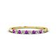 1 - Emlynn 2.40 mm Amethyst and Lab Grown Diamond 10 Stone Wedding Band 
