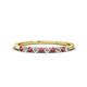1 - Emlynn 2.40 mm Rhodolite Garnet and Lab Grown Diamond 10 Stone Wedding Band 