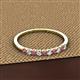 2 - Emlynn 2.40 mm Rhodolite Garnet and Lab Grown Diamond 10 Stone Wedding Band 