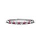 1 - Emlynn 2.40 mm Rhodolite Garnet and Lab Grown Diamond 10 Stone Wedding Band 