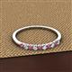 2 - Emlynn 2.40 mm Rhodolite Garnet and Lab Grown Diamond 10 Stone Wedding Band 