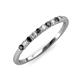 3 - Emlynn 2.40 mm Black Diamond and White Lab Grown Diamond 10 Stone Wedding Band 