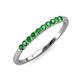 3 - Emlynn 2.40 mm Green Garnet 10 Stone Wedding Band 
