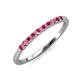 3 - Emlynn 2.40 mm Pink Tourmaline 10 Stone Wedding Band 